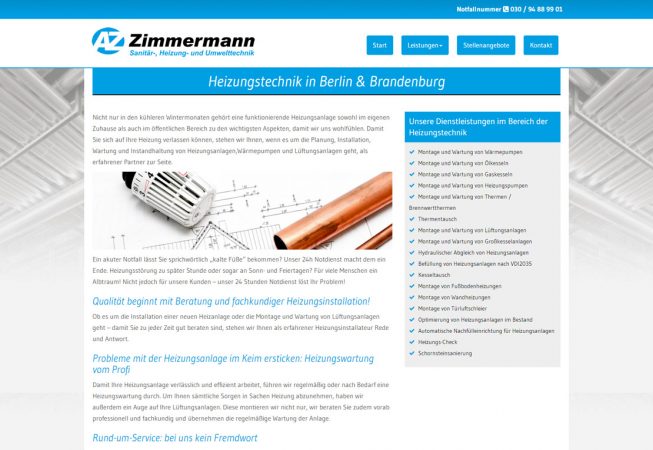 Zimmermann Webseite